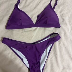 Vibrant Purple Triangle Bikini Set